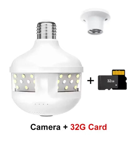 4MP WIFI E27 Bulb V380 Pro Security Camera Full Color Night Vision Two-Way Voice Wireless Auto Tracking fisheye wifi camera